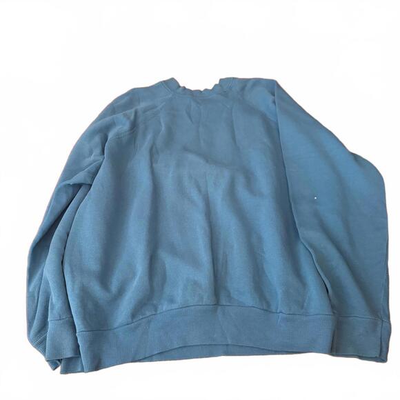 Vintage 90s Teal Bunny Graphic Sweatshirt Patchwork Quilt Print Womens XL - Picture 2 of 7